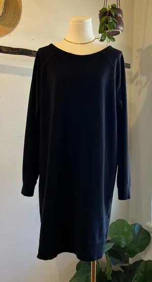Daily Practice x Anthropologie Black Cotton Sweater Dress Tunic Size Medium thumbnail 1