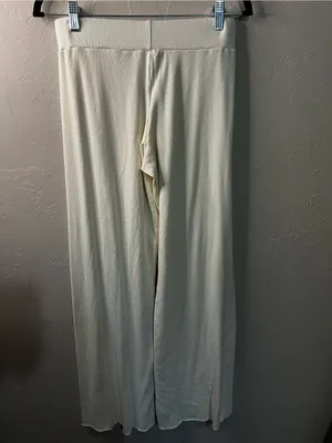 PJ Harlow Alyssa Cream Supima Cotton Modal Micro Ribbed Pajama Cozy Lounge Set thumbnail 12