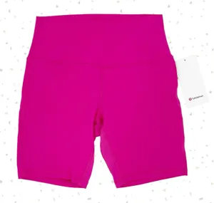 Lululemon Sonic Pink Align High-Rise 8" Biker Shorts Neon Athletic Size 10 NEW thumbnail 1
