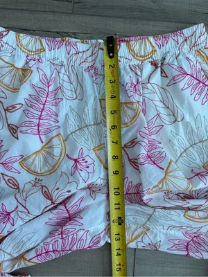 C&C California White Pink Orange Floral Embroidered Cotton Wide Leg Boho Pants M thumbnail 9