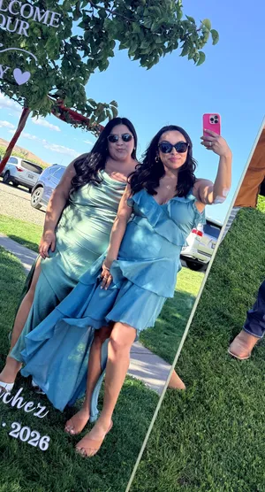 Lulus Dress Ruffled Maxi Blue thumbnail 4