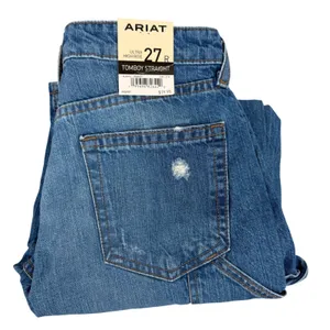 Ariat Tomboy Straight Jeans Women 27 R Blue NWT Distressed Carpenter Alaska thumbnail 2