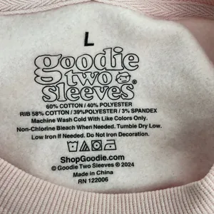 Goodie Two Sleeves Pumpkin Spice Sweatshirt Women's Size L Pink Graphic Pullover thumbnail 2