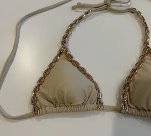 ASOS Women’s Moda Minx x Agnes Pimentel Triangle Bikini Top With Shell Trim, Small thumbnail 2
