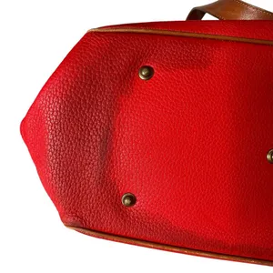 Dooney & Bourke Vintage Large Purse‎ Red Pebbled Leather Tote Bag Adjustable thumbnail 10
