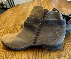 Marc Fisher Taupe Suede Ankle Boots thumbnail 1