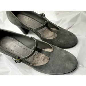 Hugo Boss Taupe Suede Mary Jane Block Heels thumbnail 8