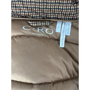 C-RO Denmark Houndstooth‎ 2-Way Stretch Puffer Coat with Faux Fur Hood Size 4 thumbnail 12
