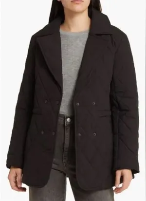 BCBGMAXAZRIA Women's‎ Quilted Water Resistant Blazer Black Size Medium normcore thumbnail 1