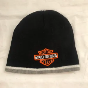 Black Harley Davidson beanie hat cap thumbnail 1