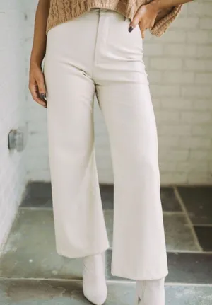 These Three Boutique Beige Leather Pants thumbnail 1
