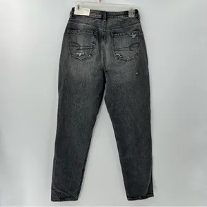 American Eagle highest rise mom jeans size 4 NWT grey distressed denim thumbnail 5