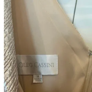 Oleg Cassini Gold Metallic Formal‎ Maxi Dress Size 14 thumbnail 9