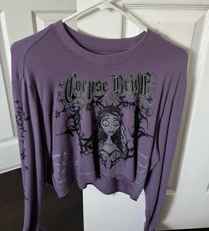 Corpse Bride Cropped Long Sleeve Purple Size M thumbnail 1