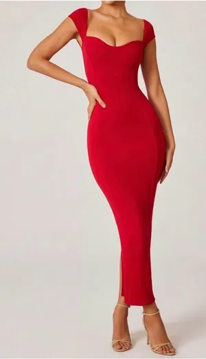 Oh Polly Dolcezza Sweetheart Neckline Maxi Dress Red Size 4 thumbnail 1