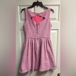 Lilly Pulitzer “Aleesa” Fit & Flare Pink Lace Sleeveless Mini Dress Size 8 thumbnail 5