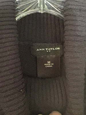 Ann Taylor Navy Ribbed Turtleneck Sweater thumbnail 3