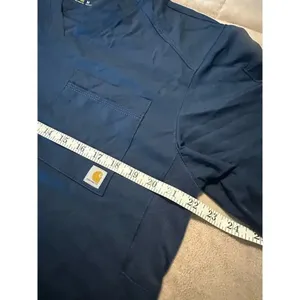 Carhartt Force Cross Flex Scrub Top Size Medium Navy Scrubs Healthcare thumbnail 7