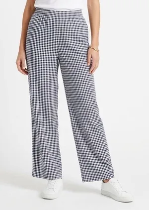 Charter Club Intimates Pajama Pants Womens Medium Blue Gingham Check Stretch thumbnail 1