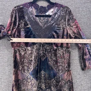 Style & Co Vintage Whimsigoth‎ Velvet Blouse Purple Medium thumbnail 13