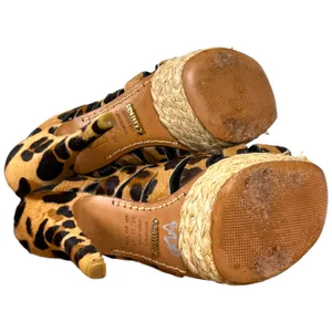Schutz Ashley Animal Print Calf Hair Stiletto Espadrille Heels Women's 6 B thumbnail 6