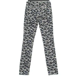 Tory Burch Jeans Floral Straight Designer Preppy Luxury Statement Blue Black 24 thumbnail 2