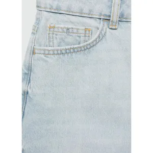 Mango High-Waisted Mom-Fit Denim Shorts Blue Light Wash Size 4 thumbnail 8