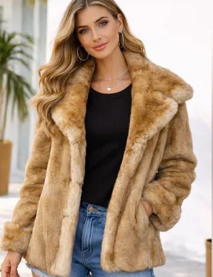 INC International Concepts Luxurious Faux Fur Jacket Size Large thumbnail 1