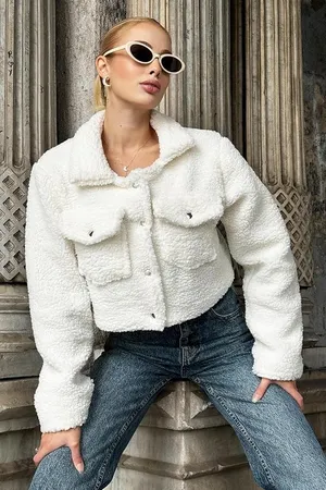 Naked Wardrobe Cropped Sherpa Jacket thumbnail 1