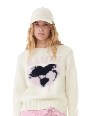GANNI Patch Cap Hat in Egret NWT thumbnail 1