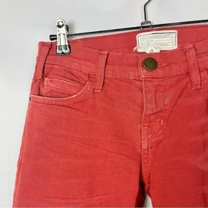 Current/Elliott The Slit Stiletto Paprika Red Orange Low Rise Skinny Jeans‎ 24 thumbnail 4