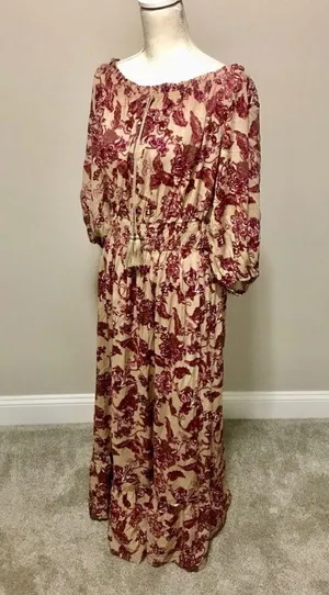 Boho off shoulder floral maxi thumbnail 8