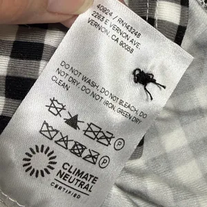 Reformation Gingham Sleeveless Button Down Top Black White Check Large thumbnail 6