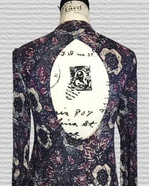 Free People MED Plum Floral ANNABELLE TUNIC Top Mini Dress Open Back Boho Sexy thumbnail 5