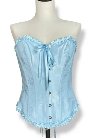 Corset Top Strapless Ruffle Iridescent Women Size Medium‎ Women Lace-Up Romantic thumbnail 1