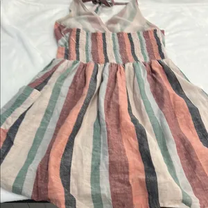 American Eagle Outfitters Pink and Green Halter Maxi Sundress thumbnail 4