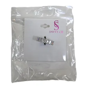 SAVVY CIE JEWELS Sterling Silver Bold Baguette CZ Ring Size 8 NEW thumbnail 4
