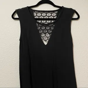 Sandro Paris Black Sleeveless Lace Cutouts Mini Shift Dress Womens 2 Formal thumbnail 6