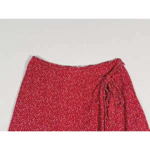 Abercrombie & Fitch Polka Dot Faux Wrap Mini Skirt Size XS Red Dainty Whimsical thumbnail 6