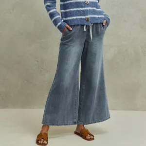 SO ME Mid Rise Elastic Waist Flare Denim‎ Jeans thumbnail 5