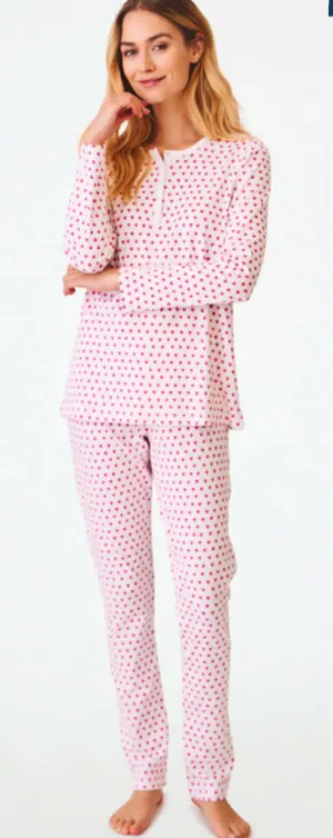 Roller Rabbit Pink Hearts Pajama Set size Adult XS thumbnail 1