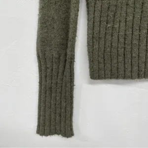 Madewell Olive Green Wool Rolled Mock Neck Pullover Sweater Womens XXS Winter thumbnail 3
