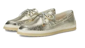 NEW Dolce Vita Doris Boat Shoe (Women) 8.5M, PLATINUM PERFORATED LEATHER thumbnail 1