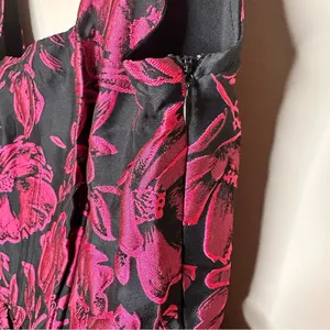 Lulus Posh Invite Black Floral Jacquard Square Neck Corset Mini Dress NWT Medium thumbnail 14