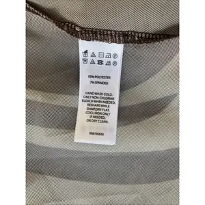 NWT Caroline Constas Brown Cover Up Maxi Dress Mesh Long Sleeve Sheer Beige M thumbnail 8
