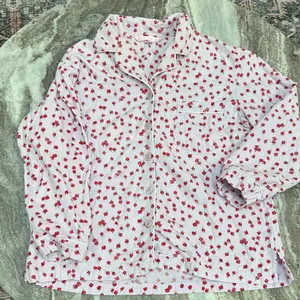 4/$25 Victorias Secret Floral Rose Bud Cotton Button Up Pajama Top Shirt Sz M thumbnail 1
