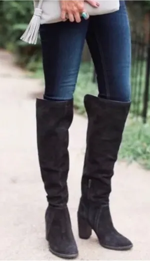 Vince Camuto Melaya Over the Knee Suede Gray Boots Sz 8.5 thumbnail 1