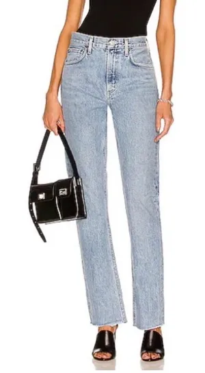 Agolde Light Blue Straight Leg Jeans thumbnail 1