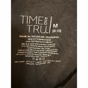 Time and Tru T-Shirt Womens Size M Black V-Neck Short Sleeve Basic Top thumbnail 2