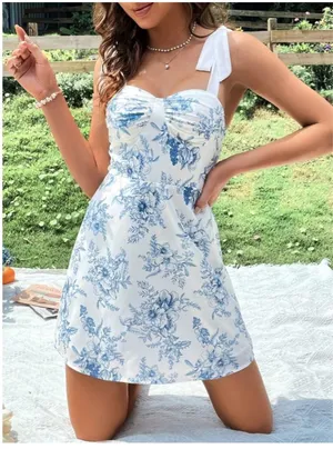 Blue and White Dress thumbnail 2